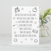 Vijf dagen van Covid-kerst Feestdagenkaart (Staand voorkant)