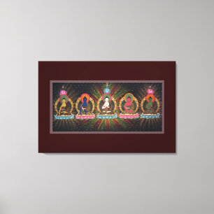 Vijf Dhyani Buddhas Wrapped Canvas
