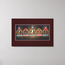 Vijf Dhyani Buddhas Wrapped Canvas Afdruk