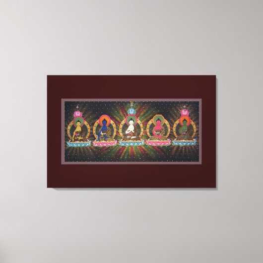 Vijf Dhyani Buddhas Wrapped Canvas Afdruk (Voorkant)