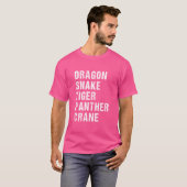 Vijf dieren Kung Fu T-shirt (Voorkant volledig)