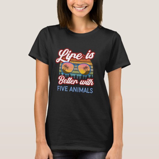 Vijf dieren Shaolin zonsondergang. Het leven is be T-shirt (Voorkant)