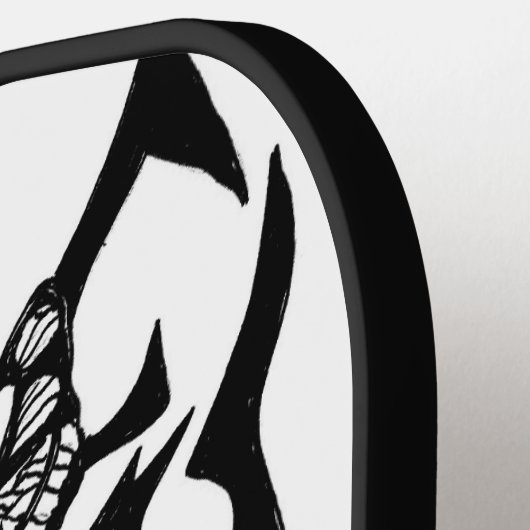 Vijf Dierensymbolen Pickleball Paddle (Links Detail)