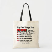 Vijf dingen die mama Canvas tas doet (Voorkant)