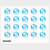 Vijf dollar ronde sticker (Vel)
