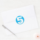 Vijf dollar ronde sticker (Envelop)