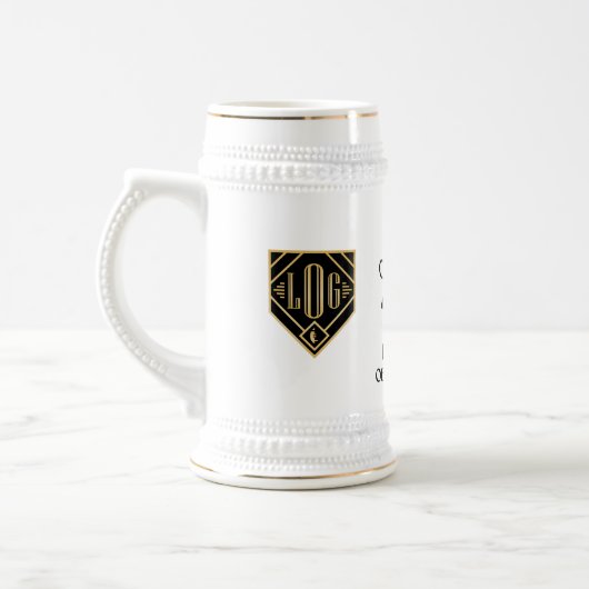 Vijf dozen tandbeitje/gents FF Logo Stein Bierpul (Links)