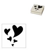 Vijf drijvende harten van stuifmaten rubberstempel (Gestempeld)