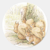Vijf Eekhoorns Ronde Sticker (Voorkant)