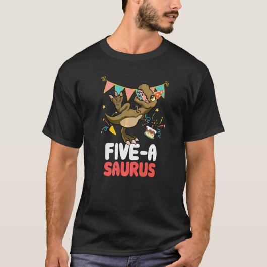 Vijf Een Saurus Dinosaurus Leuk Kiddo Rex 1 T-shirt (Voorkant)