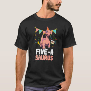 Vijf Een Saurus Dinosaurus Leuke Kiddo Apatosaurus T-shirt
