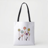 Vijf eenvoudige bloemen tote bag (Voorkant)