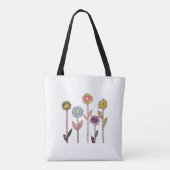 Vijf eenvoudige bloemen tote bag (Achterkant)