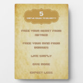 Vijf Eenvoudige Regels om tevreden te zijn Fotoplaat (voorkant)