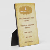 Vijf Eenvoudige Regels om tevreden te zijn Fotoplaat (Zijkant)