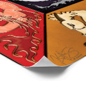 Vijf elementaire dragons poster (Hoek)