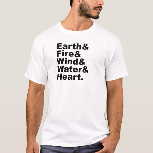 Vijf elementen | Aarde-brandweerwater en -hart T-shirt (Voorkant)