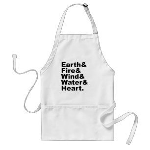 Vijf Elementen Aarde Vuur Wind Water & Hart Standaard Schort