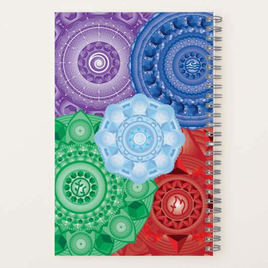 Vijf elementen Collage Mandala Notitieboek met mee (Achterkant)