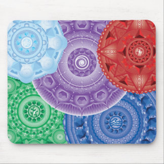 Vijf Elementen Mandala Collage MultiColor Muismat