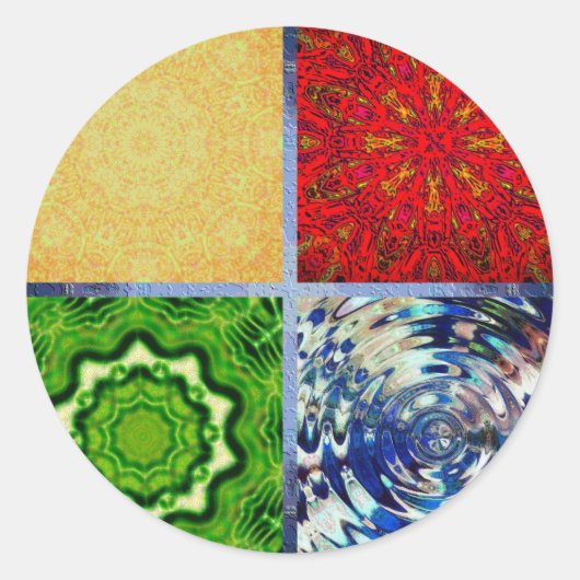 Vijf elementen ronde sticker (Voorkant)