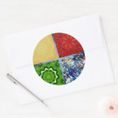 Vijf elementen ronde sticker (Envelop)