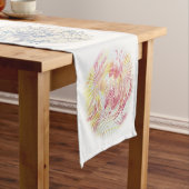 Vijf Elementen Waterverf Mandala Table Runner Korte Tafelloper (Voorbeeld)
