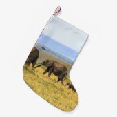 VIJF ELEPHANTS OP BROWN GRASS KLEINE KERSTSOK (Voorkant (Hangend))