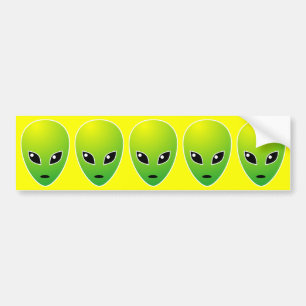 Vijf ET's - op geel Bumpersticker