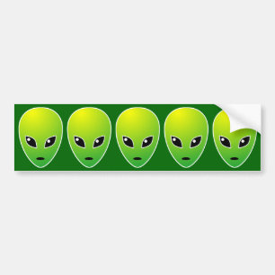 Vijf ET's - op groen Bumpersticker
