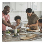 Vijf Familie Fotocollage Aangepaste Foto Kubus (Voorkant)