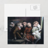 Vijf Fancy apen Briefkaart (Voorkant / Achterkant)