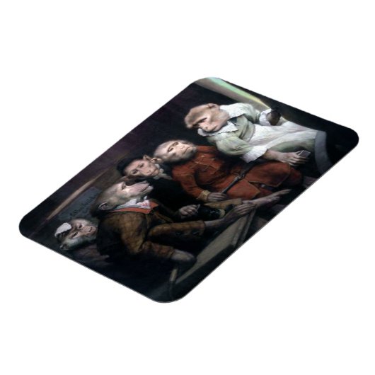 Vijf Fancy apen Magneet (Linkerzijde)