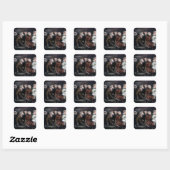 Vijf Fancy apen Vierkante Sticker (Vel)