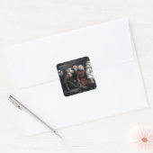 Vijf Fancy apen Vierkante Sticker (Envelop)
