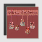 Vijf Fancy kerstballen Magnetische Kaart (Voorkant / Achterkant)