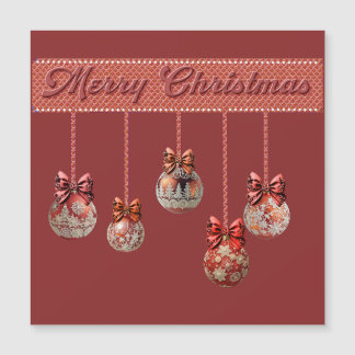 Vijf Fancy kerstballen Magnetische Kaart