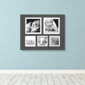 Vijf Fave foto's met witte Lijsten Collage Canvas Afdruk (Insitu (Houten vloer))