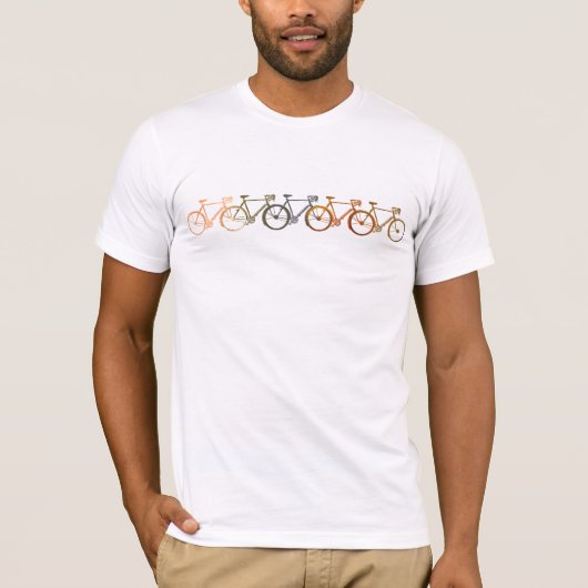 Vijf fietsen t-shirt (Voorkant)