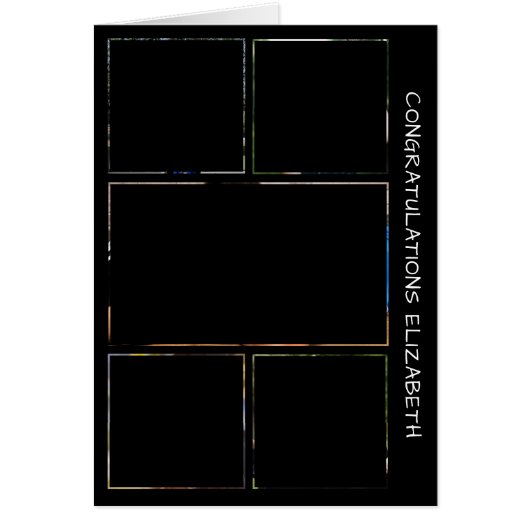 Vijf Foto Afstuderen Collage Birthday Kaart (Voorkant)