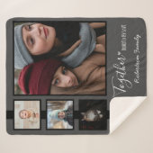 Vijf Foto Collage Samen Familie Sherpa Deken (Voorkant (horizontaal))
