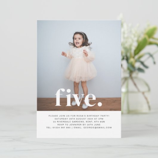 Vijf Foto eerste uitnodiging van de Dag (Staand voorkant)