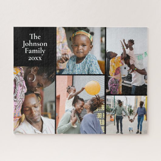 Vijf foto familie Keepsake Legpuzzel (Horizontaal)