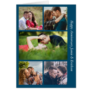 Vijf Foto Jubileum Blauwgroen Blue Kaart