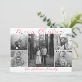 Vijf foto Kerstmis Kaart (Staand voorkant)