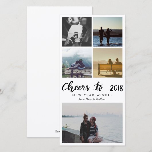 Vijf foto| Kwarten tot het Manuscript 2018 Nieuwja Feestdagenkaart (Voorkant / Achterkant)