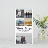 Vijf foto| Kwarten tot het Manuscript 2018 Nieuwja Feestdagenkaart (Staand voorkant)