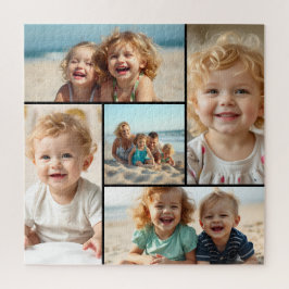 Vijf foto sjabloon | Gepersonaliseerde familiepuzz Legpuzzel