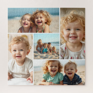 Vijf foto sjabloon Gepersonaliseerde familiepuzz Legpuzzel