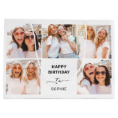 Vijf Fotoraster | Zwarte en witte fijne verjaardag Groot Cadeauzakje (Achterkant)